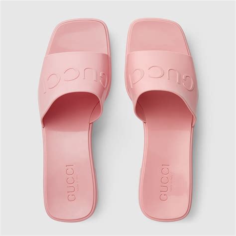 gucci slides women pink|gucci rubber slides women's.